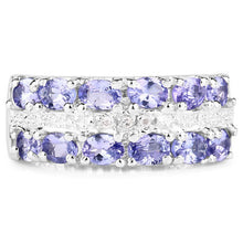 Load image into Gallery viewer, 2.05 Carat Genuine Tanzanite and White Topaz .925 Sterling Silver Ring
