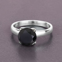Load image into Gallery viewer, 3.00 Carat Genuine Black Diamond 14K White Gold Ring
