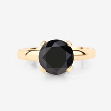 Load image into Gallery viewer, 3.00 Carat Genuine Black Diamond 14K Yellow Gold Ring

