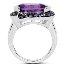 Load image into Gallery viewer, 5.56 Carat Genuine Amethyst &amp; Tanzanite .925 Sterling Silver Ring
