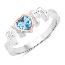 Load image into Gallery viewer, 0.52 Carat Genuine Swiss Blue Topaz .925 Sterling Silver Ring

