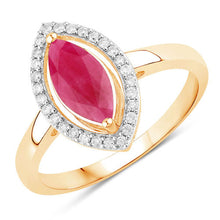 将图片加载到图库查看器，1.52 Carat Genuine Ruby and White Diamond 10K Yellow Gold Ring
