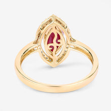将图片加载到图库查看器，1.52 Carat Genuine Ruby and White Diamond 10K Yellow Gold Ring
