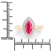 将图片加载到图库查看器，1.52 Carat Genuine Ruby and White Diamond 10K Yellow Gold Ring
