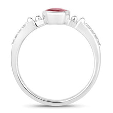 将图片加载到图库查看器，1.00 Carat Genuine Ruby and White Diamond 14K White Gold Ring
