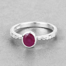 将图片加载到图库查看器，1.00 Carat Genuine Ruby and White Diamond 14K White Gold Ring
