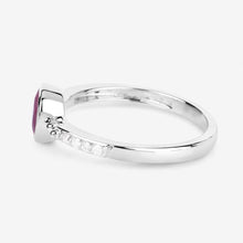 将图片加载到图库查看器，1.00 Carat Genuine Ruby and White Diamond 14K White Gold Ring
