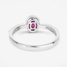 将图片加载到图库查看器，1.00 Carat Genuine Ruby and White Diamond 14K White Gold Ring
