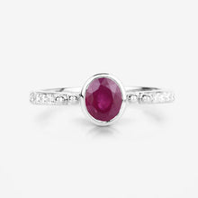将图片加载到图库查看器，1.00 Carat Genuine Ruby and White Diamond 14K White Gold Ring
