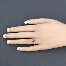将图片加载到图库查看器，0.95 Carat Genuine Ruby and White Diamond 14K Yellow Gold Ring
