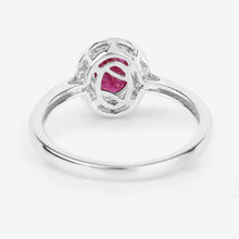 Load image into Gallery viewer, 1.06 Carat Genuine Ruby and White Diamond 14K White Gold Ring

