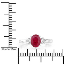Load image into Gallery viewer, 1.22 Carat Genuine Ruby and White Diamond 14K White Gold Ring
