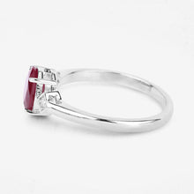 Load image into Gallery viewer, 1.22 Carat Genuine Ruby and White Diamond 14K White Gold Ring
