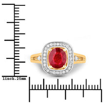 将图片加载到图库查看器，1.67 Carat Genuine Ruby and White Diamond 14K Yellow Gold Ring
