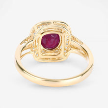 将图片加载到图库查看器，1.67 Carat Genuine Ruby and White Diamond 14K Yellow Gold Ring
