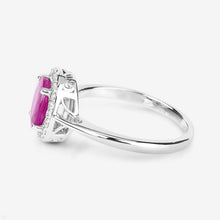 Load image into Gallery viewer, 1.83 Carat Genuine Ruby and White Diamond 14K White Gold Ring
