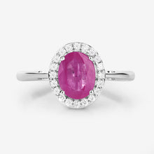 Load image into Gallery viewer, 1.83 Carat Genuine Ruby and White Diamond 14K White Gold Ring
