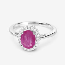 Load image into Gallery viewer, 1.83 Carat Genuine Ruby and White Diamond 14K White Gold Ring
