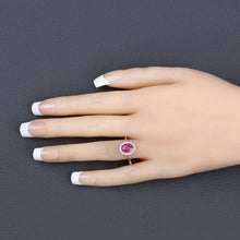 Load image into Gallery viewer, 1.83 Carat Genuine Ruby and White Diamond 14K Yellow Gold Ring
