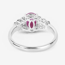 Load image into Gallery viewer, 1.52 Carat Genuine Ruby and White Diamond 14K White Gold Ring
