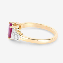 Load image into Gallery viewer, 1.52 Carat Genuine Ruby and White Diamond 14K Yellow Gold Ring
