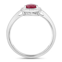 将图片加载到图库查看器，1.02 Carat Genuine Ruby and White Diamond 14K White Gold Ring
