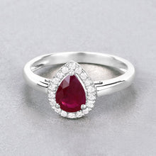 将图片加载到图库查看器，1.02 Carat Genuine Ruby and White Diamond 14K White Gold Ring
