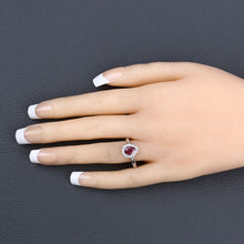 将图片加载到图库查看器，1.02 Carat Genuine Ruby and White Diamond 14K White Gold Ring
