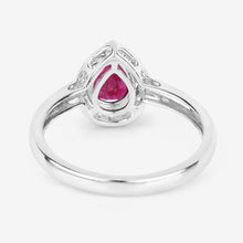 将图片加载到图库查看器，1.02 Carat Genuine Ruby and White Diamond 14K White Gold Ring

