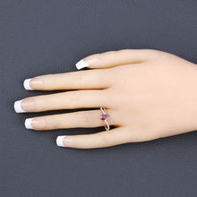 Load image into Gallery viewer, 0.52 Carat Genuine Ruby and White Diamond 14K Yellow Gold Ring
