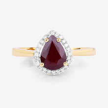 Load image into Gallery viewer, 1.30 Carat Genuine Ruby and White Diamond 14K Yellow Gold Ring
