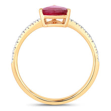 将图片加载到图库查看器，1.68 Carat Genuine Ruby and White Diamond 14K Yellow Gold Ring
