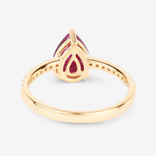 将图片加载到图库查看器，1.68 Carat Genuine Ruby and White Diamond 14K Yellow Gold Ring
