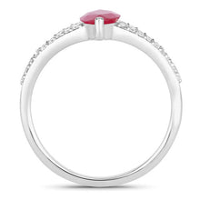 将图片加载到图库查看器，1.58 Carat Genuine Ruby and White Diamond 14K White Gold Ring
