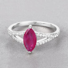 将图片加载到图库查看器，1.58 Carat Genuine Ruby and White Diamond 14K White Gold Ring
