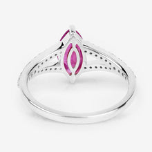 将图片加载到图库查看器，1.58 Carat Genuine Ruby and White Diamond 14K White Gold Ring
