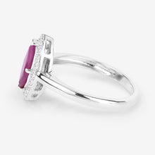 Load image into Gallery viewer, 1.57 Carat Genuine Ruby and White Diamond 14K White Gold Ring
