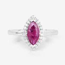 Load image into Gallery viewer, 1.57 Carat Genuine Ruby and White Diamond 14K White Gold Ring
