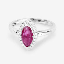 Load image into Gallery viewer, 1.57 Carat Genuine Ruby and White Diamond 14K White Gold Ring
