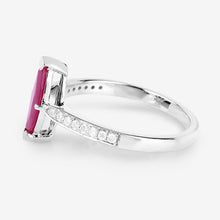 Load image into Gallery viewer, 1.51 Carat Genuine Ruby and White Diamond 14K White Gold Ring
