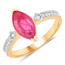 将图片加载到图库查看器，1.01 Carat Genuine Ruby and White Diamond 14K Yellow Gold Ring
