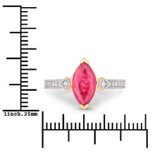 将图片加载到图库查看器，1.01 Carat Genuine Ruby and White Diamond 14K Yellow Gold Ring
