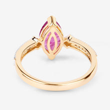 将图片加载到图库查看器，1.01 Carat Genuine Ruby and White Diamond 14K Yellow Gold Ring
