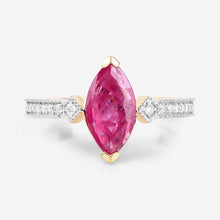 将图片加载到图库查看器，1.01 Carat Genuine Ruby and White Diamond 14K Yellow Gold Ring
