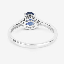 Load image into Gallery viewer, 1.01 Carat Genuine Blue Sapphire and White Diamond 14K White Gold Ring
