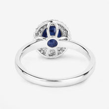 Load image into Gallery viewer, 1.84 Carat Genuine Blue Sapphire and White Diamond 14K White Gold Ring
