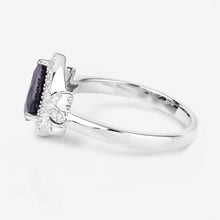 将图片加载到图库查看器，1.54 Carat Genuine Blue Sapphire and White Diamond 14K White Gold Ring
