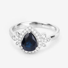 将图片加载到图库查看器，1.54 Carat Genuine Blue Sapphire and White Diamond 14K White Gold Ring
