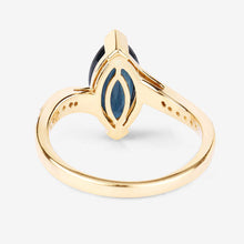 Load image into Gallery viewer, 2.26 Carat Genuine Blue Sapphire and White Diamond 14K Yellow Gold Ring
