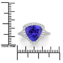 Load image into Gallery viewer, 4.42 Carat Genuine Tanzanite and White Diamond 14K White Gold Ring
